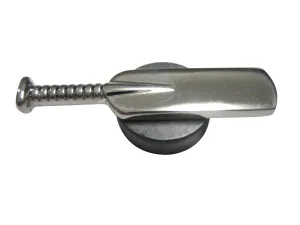 Silver Toned Cricket Bat Magnet