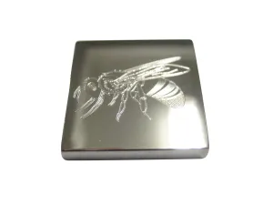 Silver Toned Etched Bee Magnet