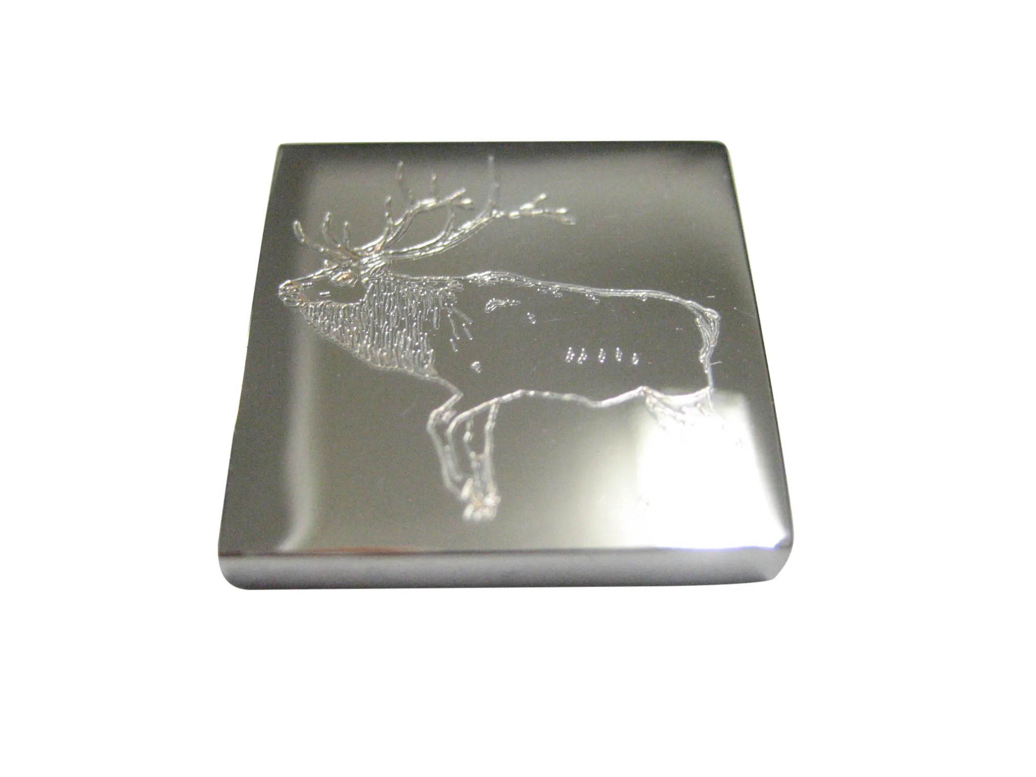 Silver Toned Etched Elk Magnet