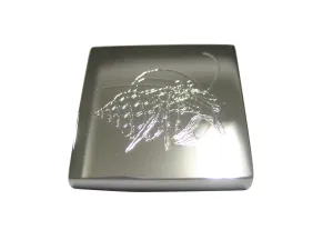 Silver Toned Etched Hermit Crab Magnet
