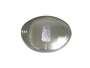 Silver Toned Etched Oval Helical Virus Magnet