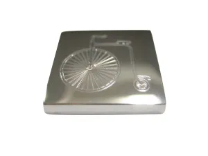 Silver Toned Etched Penny Farthing Bicycle Magnet