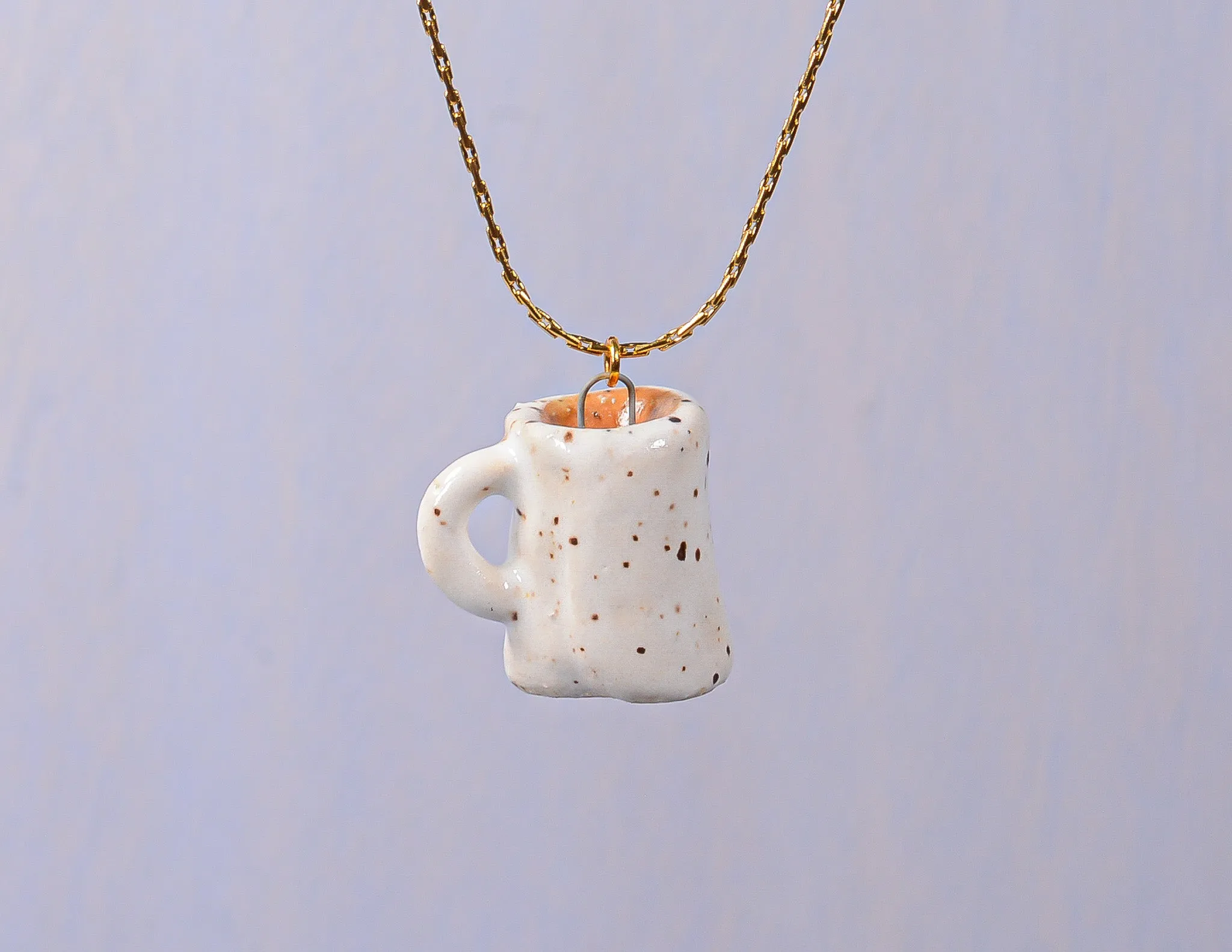 Speckled Coffee Mug Necklace