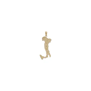 Speckled Finish Italy Map Pendant (14K)