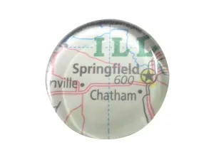 Springfield Illinois Map Pendant Magnet