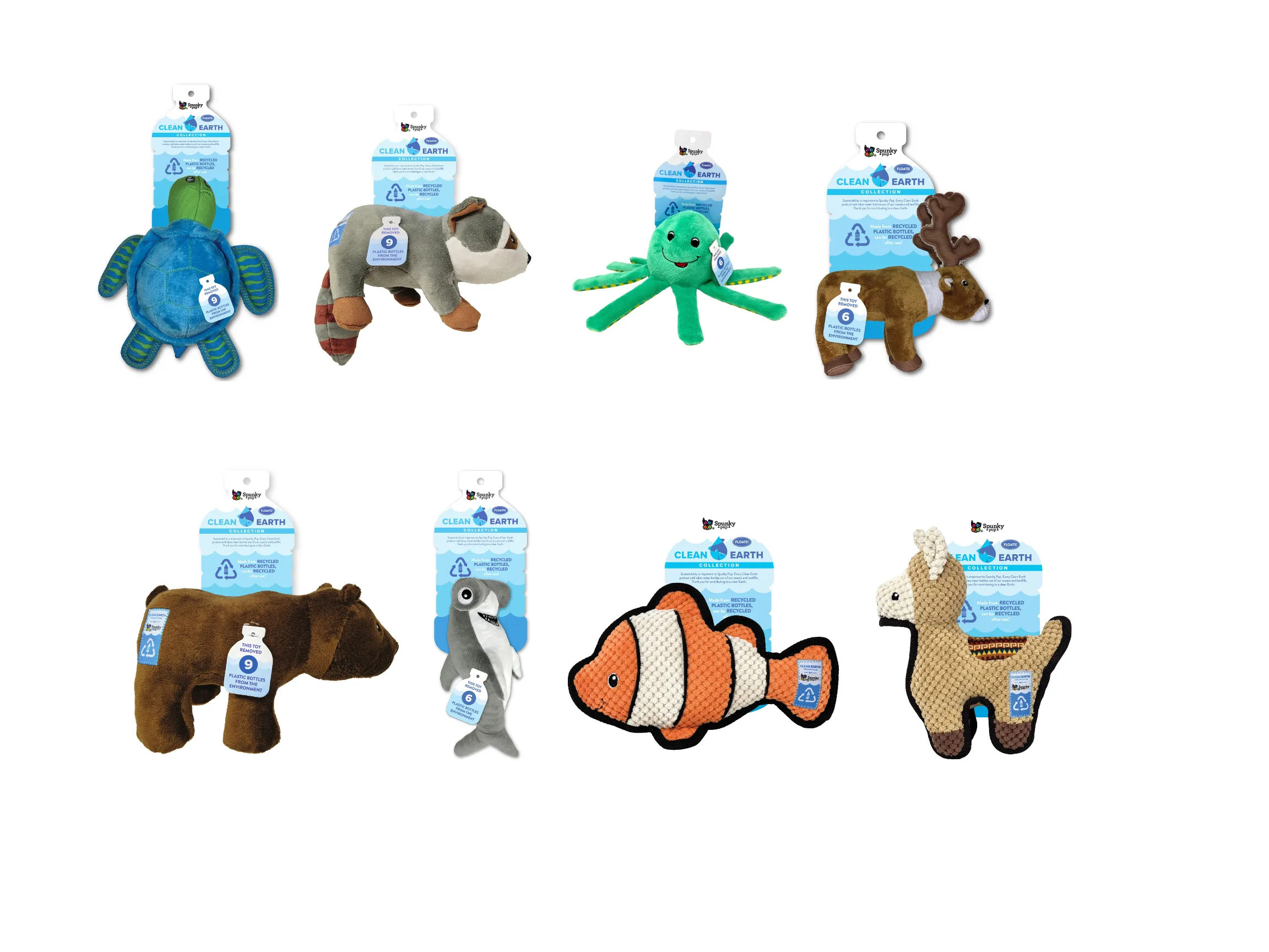 Spunky Pup - Clean Earth Recycled Plush Toys - 100% Sustainable: Small / Pelican