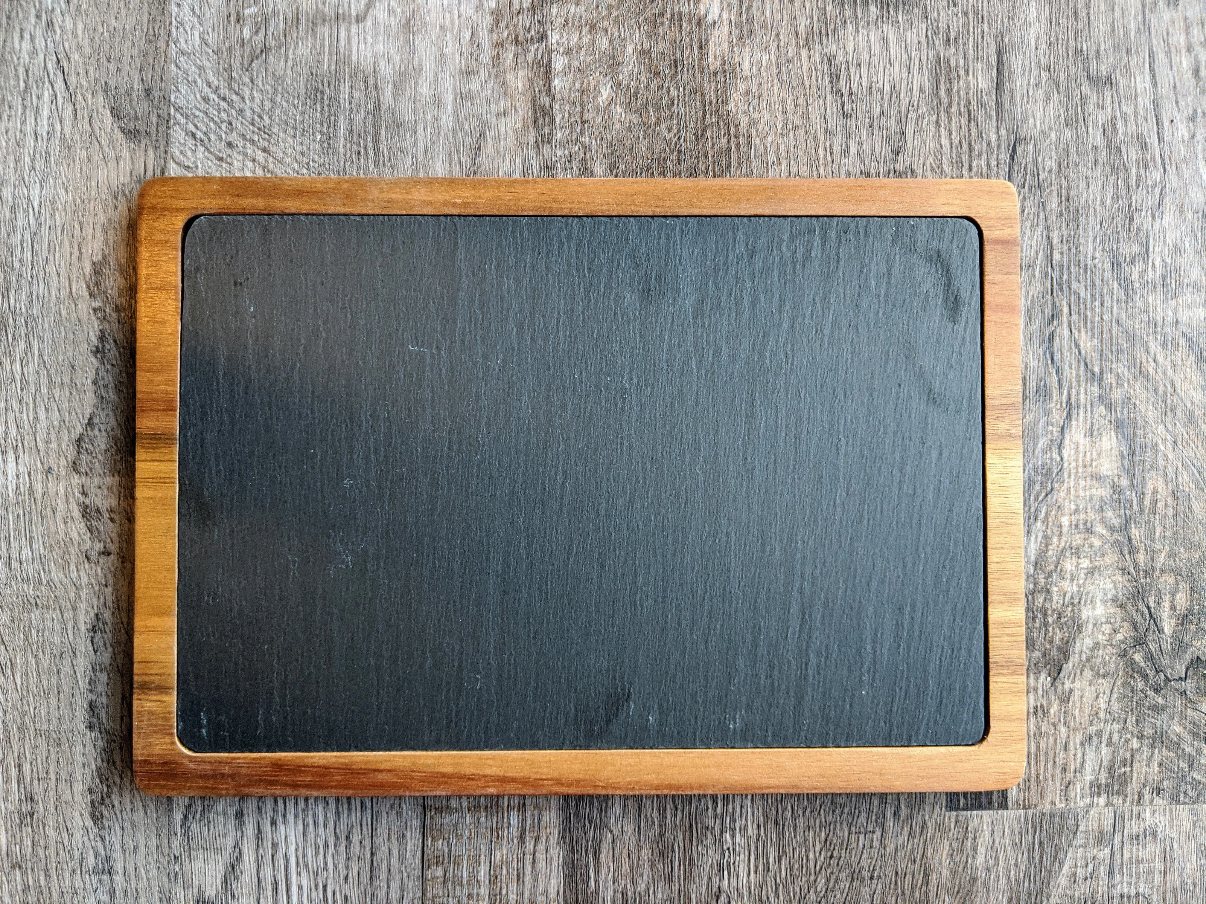 State Outline | Acacia Wood and Slate Board