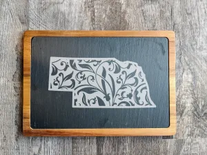 State Outline | Acacia Wood and Slate Board