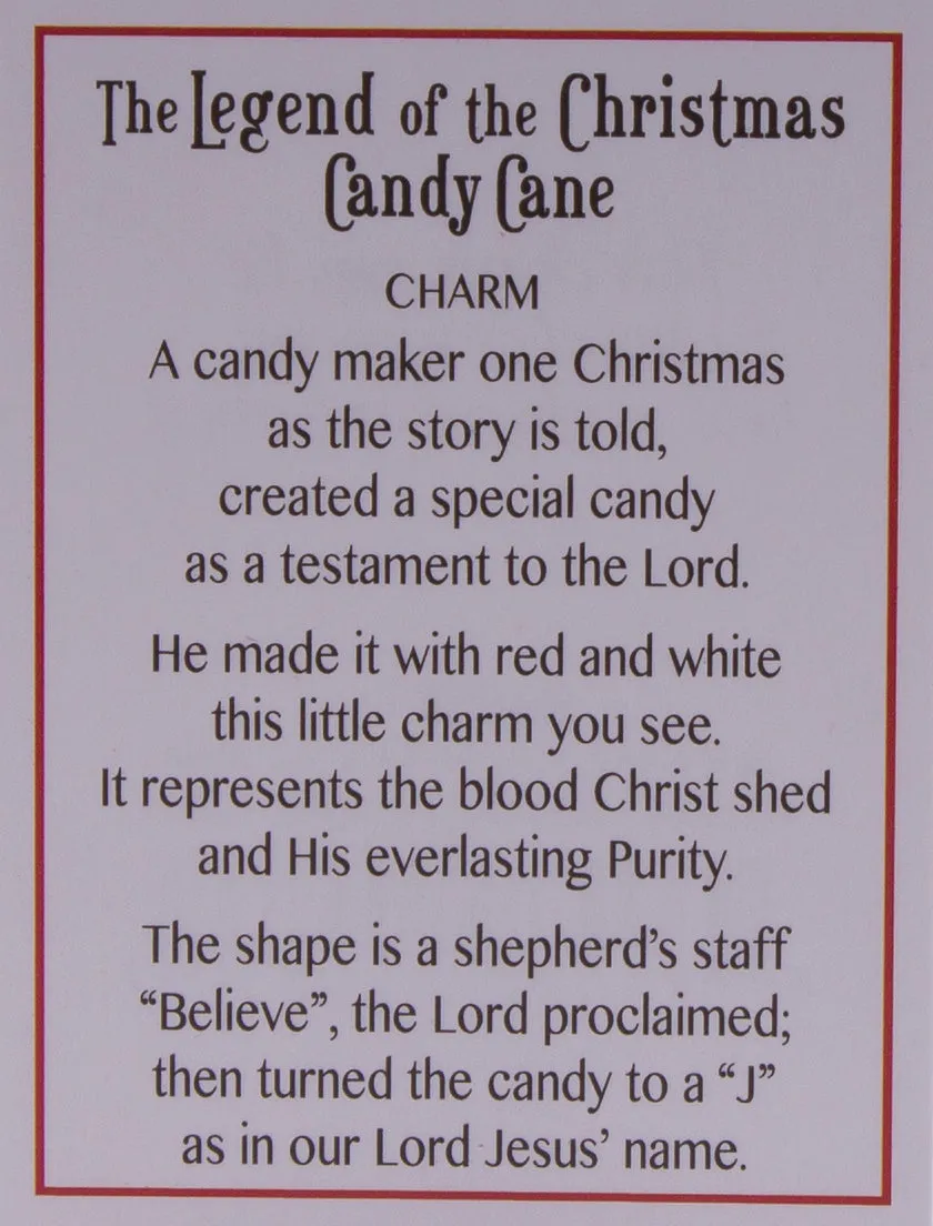 Stocking Stuffer- Legend Of The Candy Cane Pocket Charm w/ Story Card
