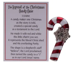 Stocking Stuffer- Legend Of The Candy Cane Pocket Charm w/ Story Card
