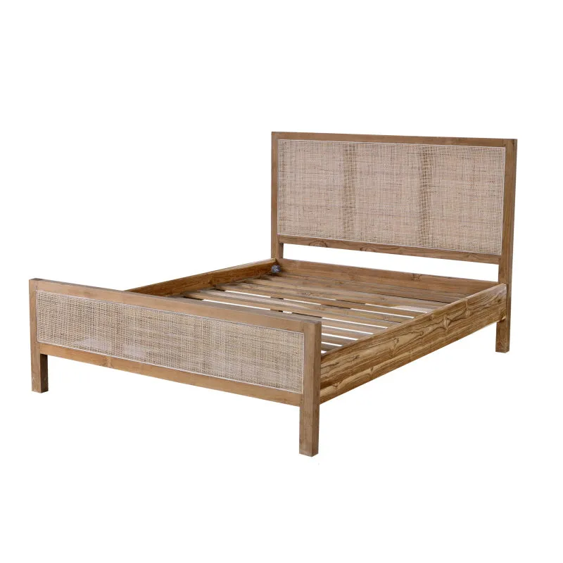 Teak caning bed