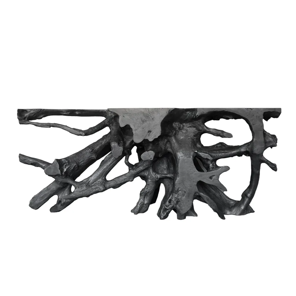Teak Root Console – Charcoal Finish