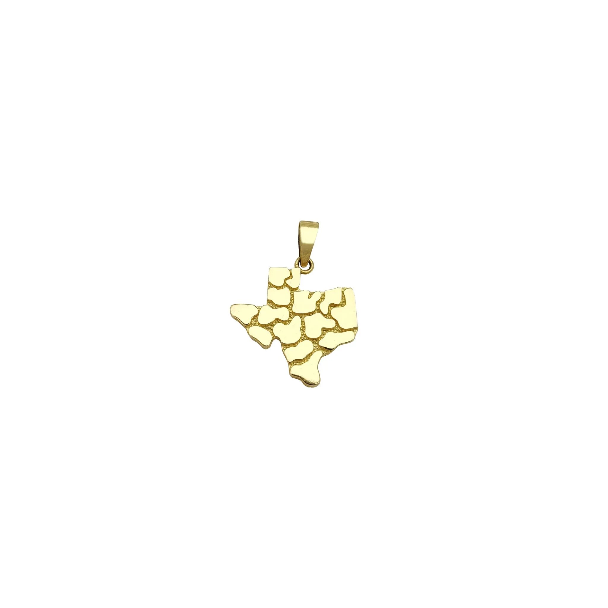 Texas Map Nugget Style (14K)