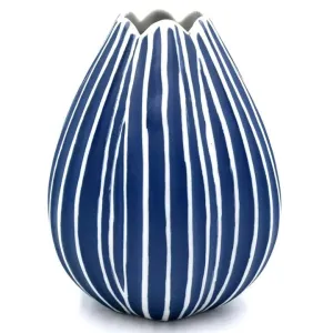 Thai Vase, Tulip Blue Stripe