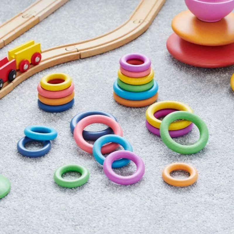 TickiT Rainbow Wooden Rings