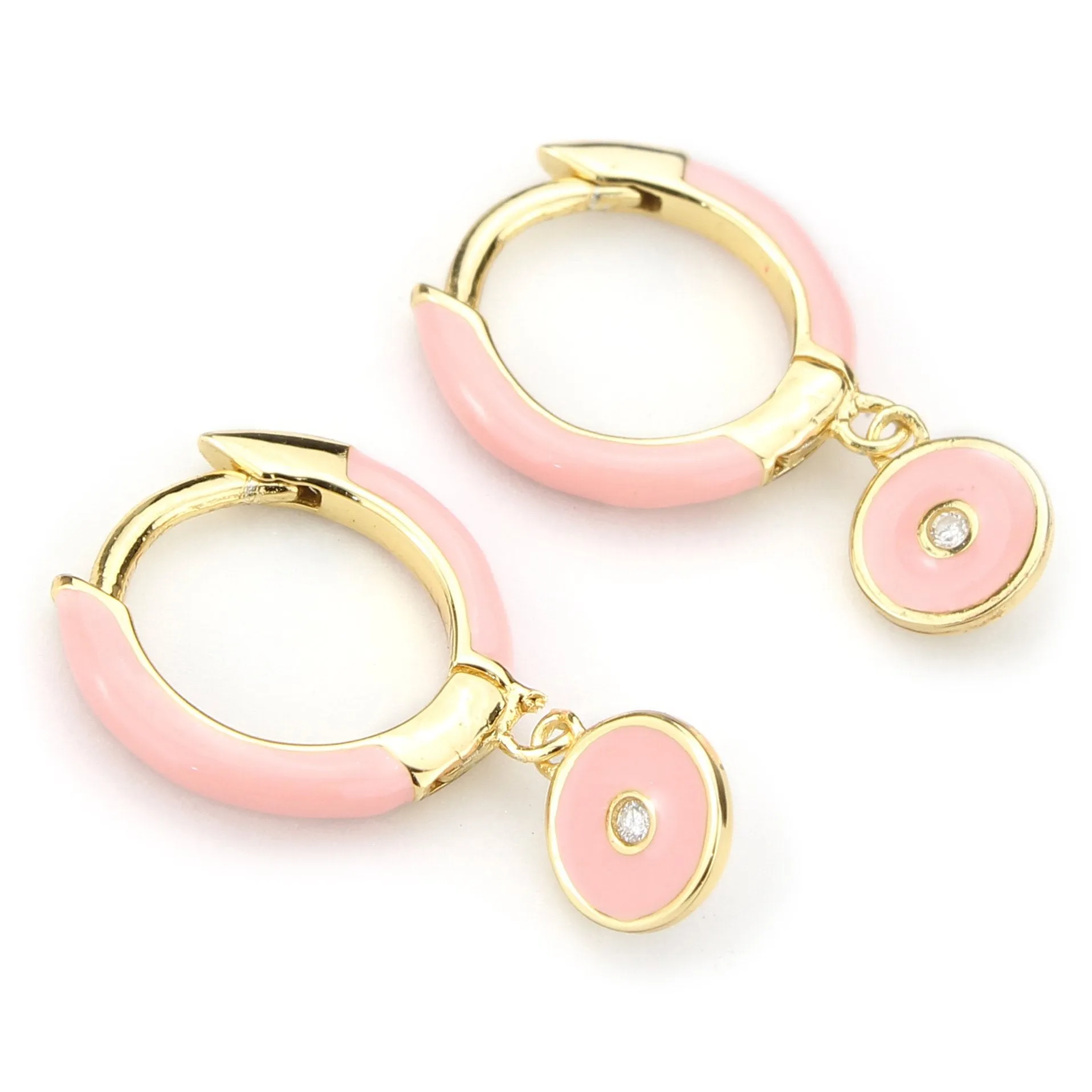 Tickled Pink Diamond Drop Earrings