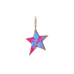 TIE DYE ENAMEL STAR CHARM