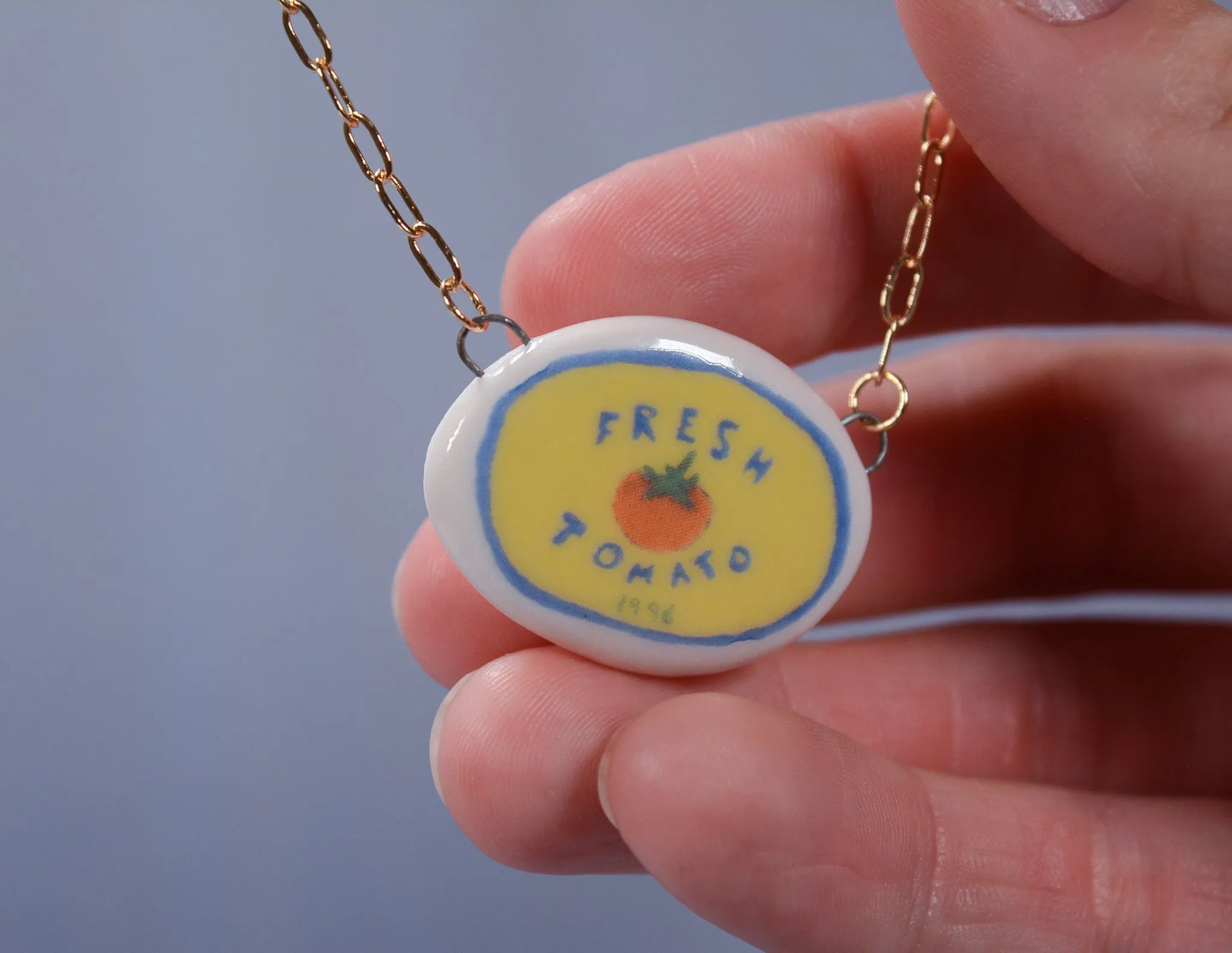 Tomato Produce Sticker Necklace