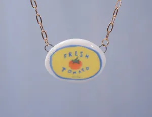 Tomato Produce Sticker Necklace