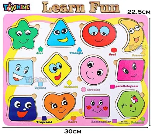 Toyshine 3 in 1 Wooden Picto-Puzzle ABC, 123 (1-20) and Shapes Puzzle Toy, Educational and Learning Toy