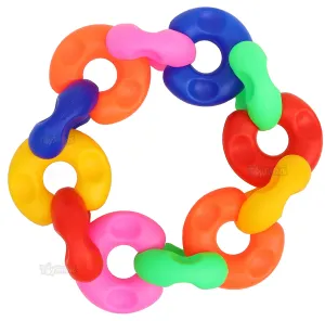 Toyshine Chain Links Set of 12 STEM Toddler Toys & Gifts for Boys, Girls Ages 2 Years  - Mind Building Developmental Learning Toy, Multi