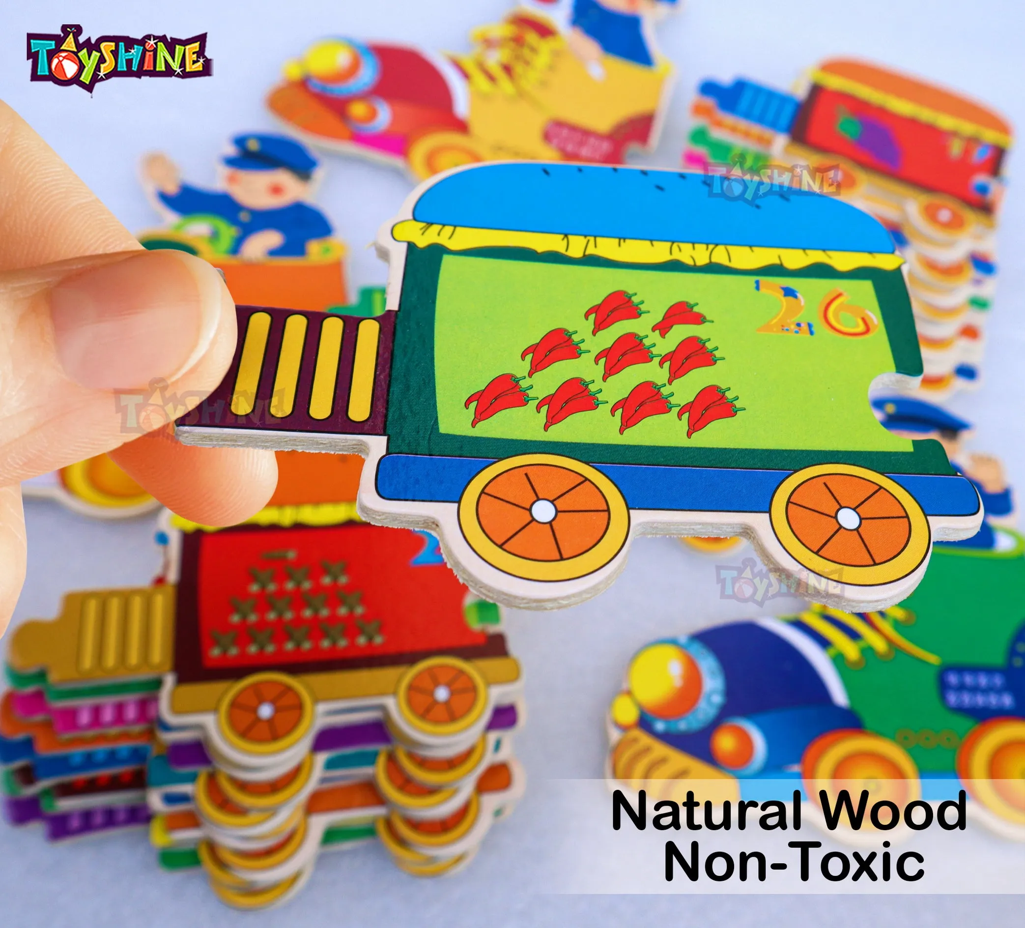 Toyshine Pack of 10 Number Train 123 Puzzle Toy, Educational and Learning Toy | Birthday Return Gift Party Favor for Kids Girls Boys