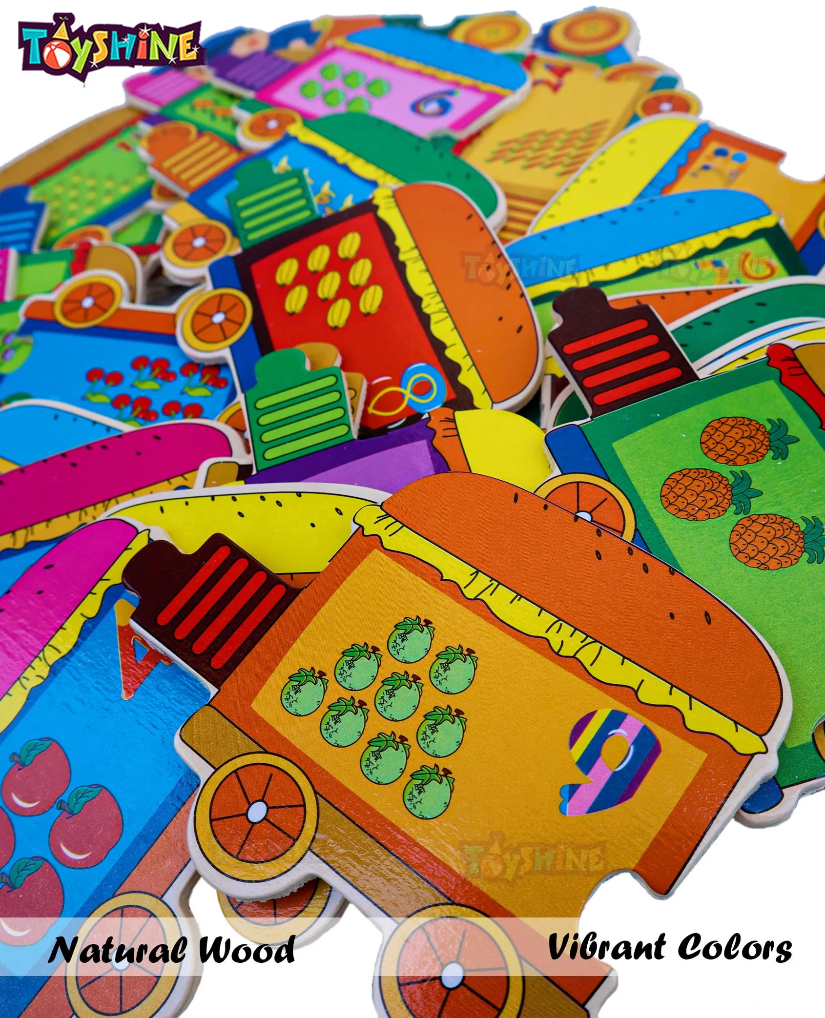 Toyshine Pack of 10 Number Train 123 Puzzle Toy, Educational and Learning Toy | Birthday Return Gift Party Favor for Kids Girls Boys