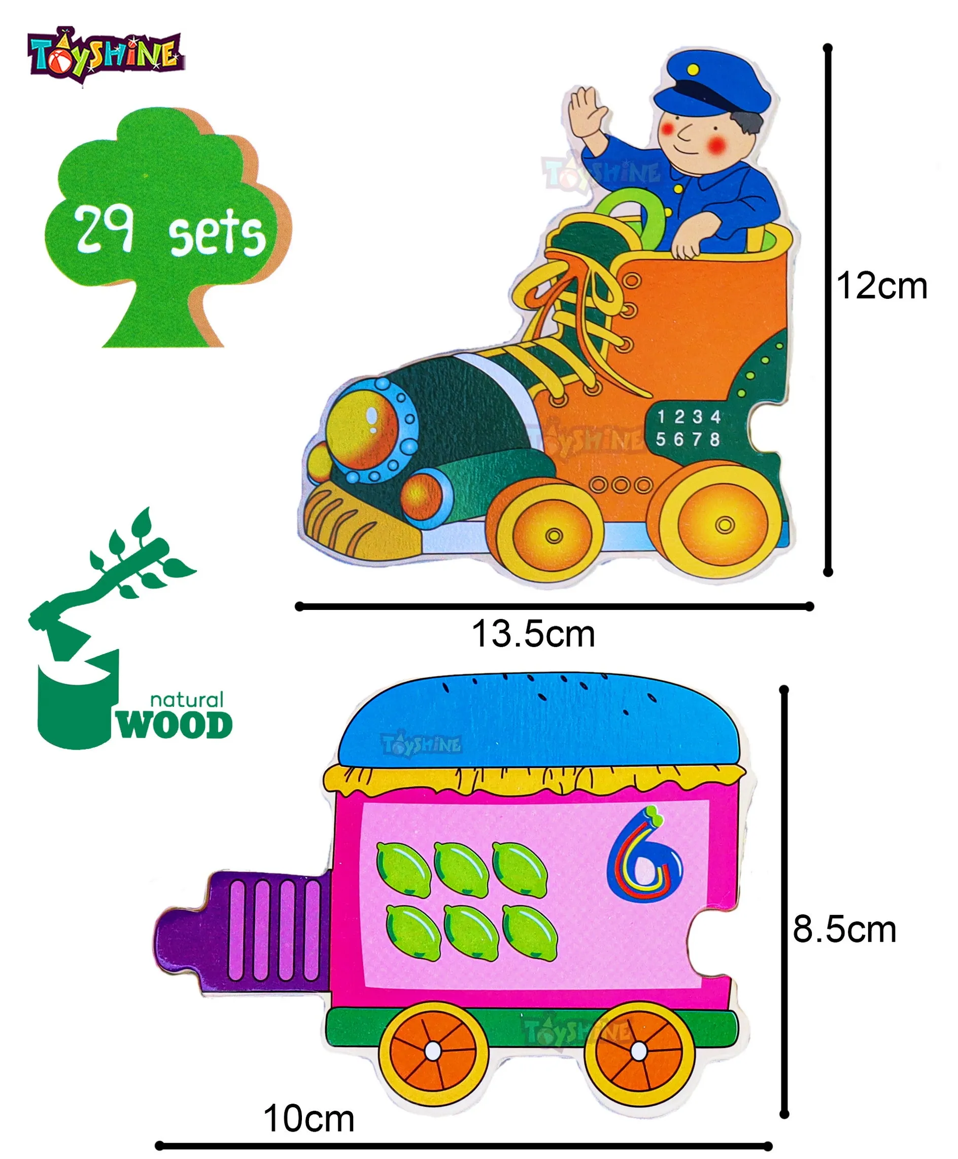 Toyshine Pack of 10 Number Train 123 Puzzle Toy, Educational and Learning Toy | Birthday Return Gift Party Favor for Kids Girls Boys