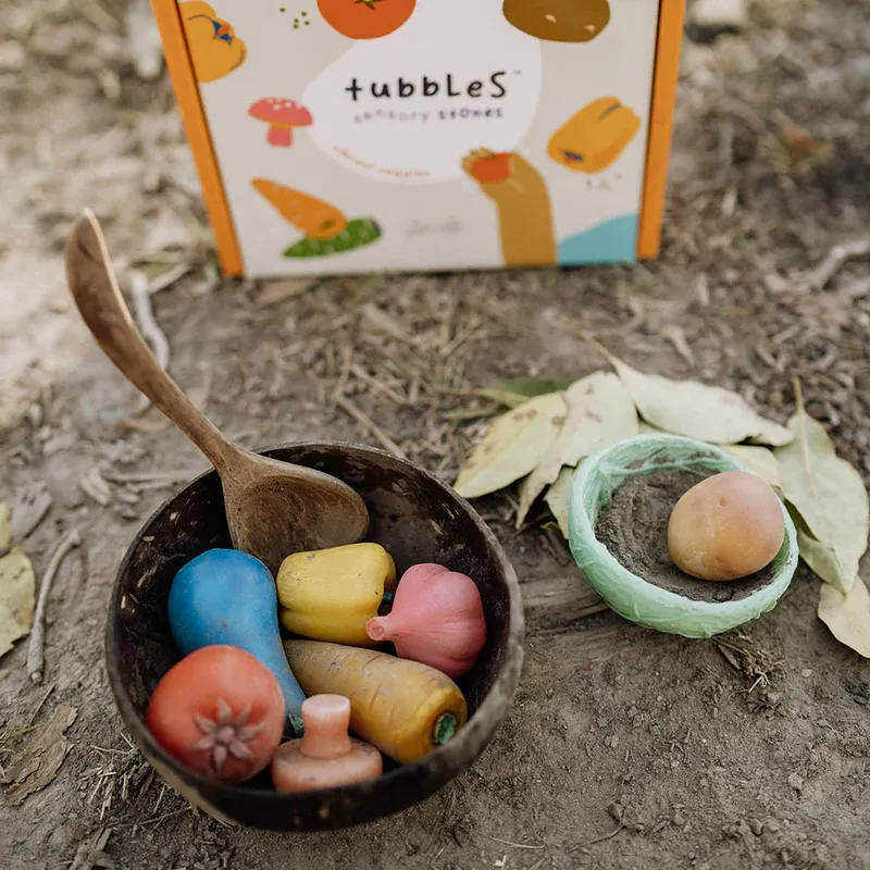 Tubbles Sensory Stones - Vibrant Veggies