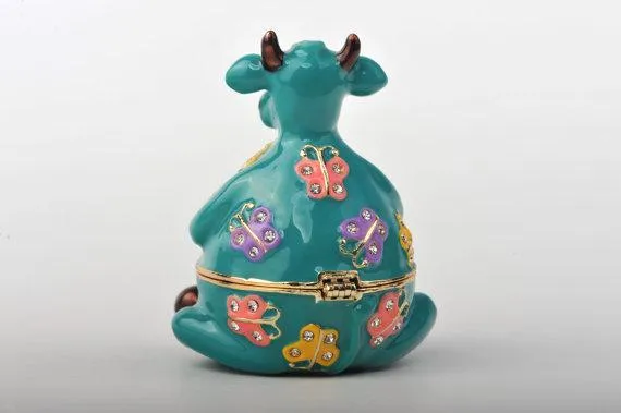 Turquoise Bull with Colorful Butterflies