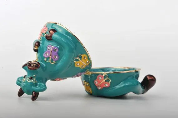Turquoise Bull with Colorful Butterflies