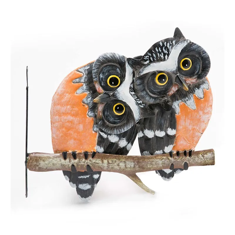Two Owls Metal Wall Art, 12.25"x3.25"x11.75"inches