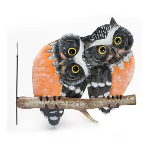 Two Owls Metal Wall Art, 12.25"x3.25"x11.75"inches