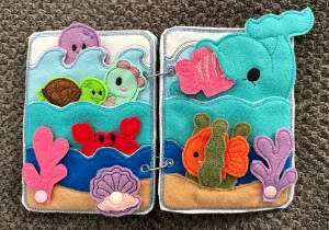 Under the Sea Quiet Book, Ocean Animal Finger Puppets, Teacher and Child Learning Toy