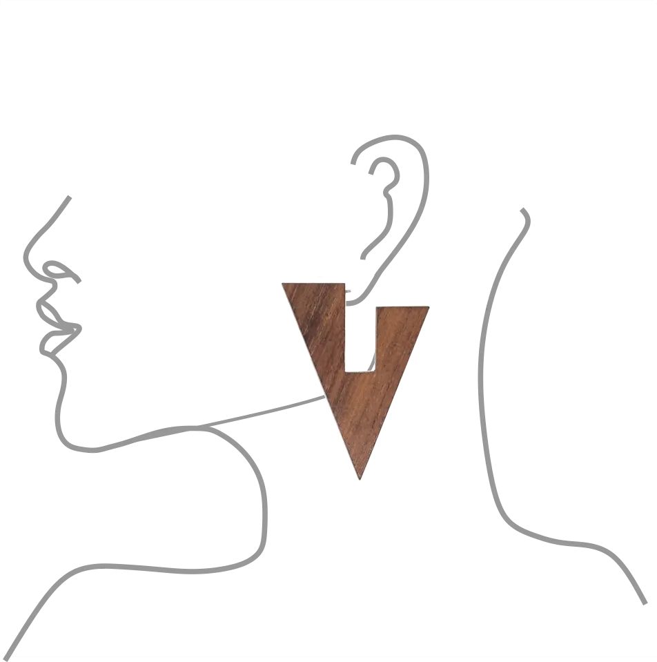 V-Shaped Wood Earrings
