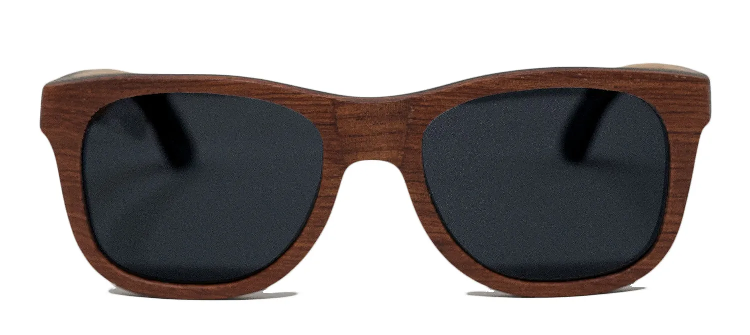 Vert Series / Rosewood / Recycled Skate Deck Sunglasses / Black Polarized Lenses