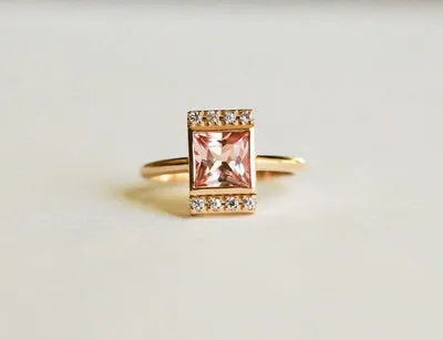 Vienna Princess Cut Morganite Ring