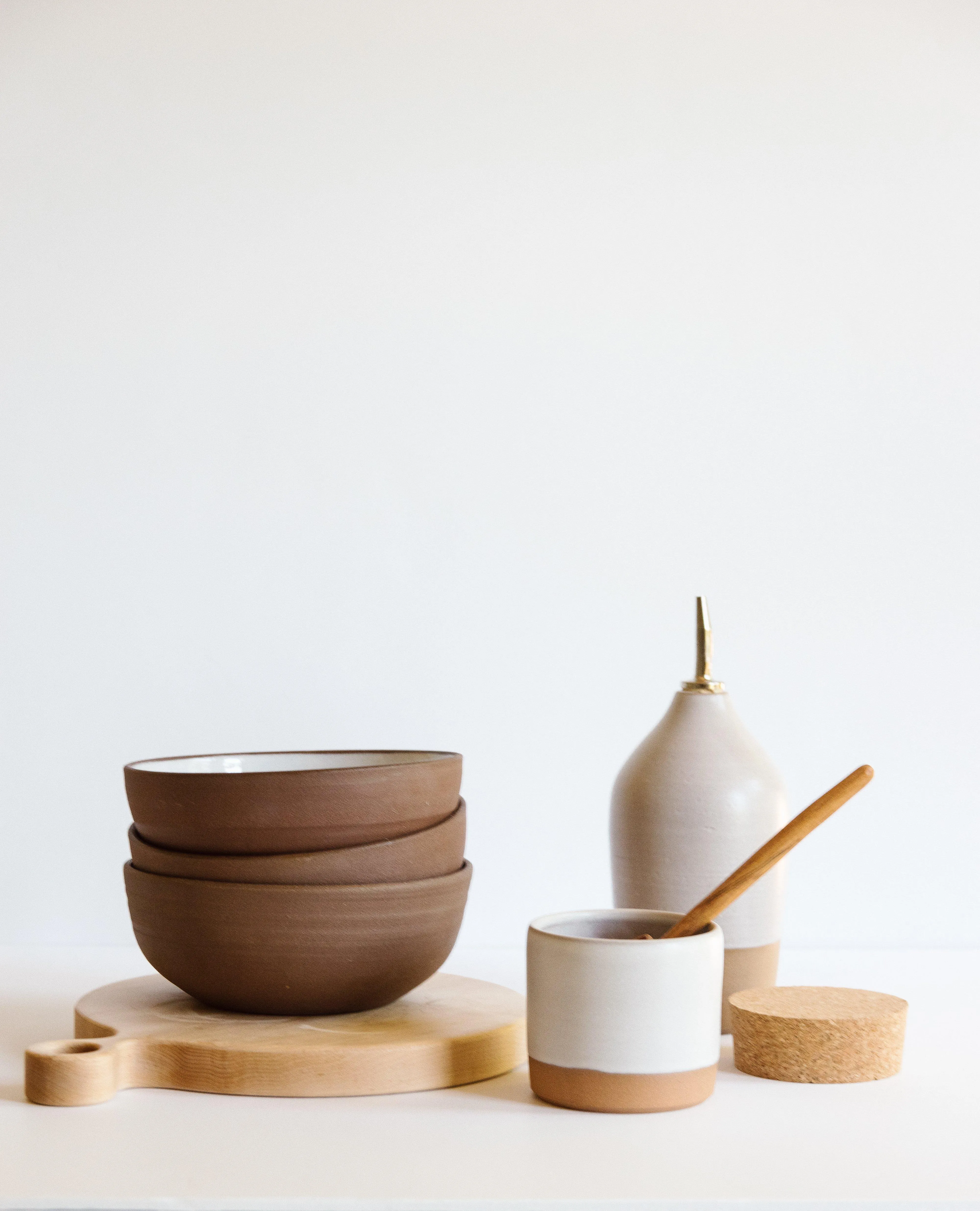 White Ceramic Salt Container