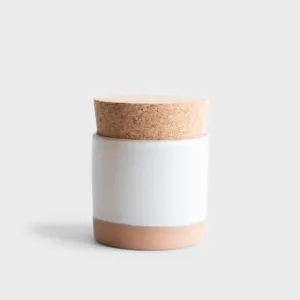 White Ceramic Salt Container