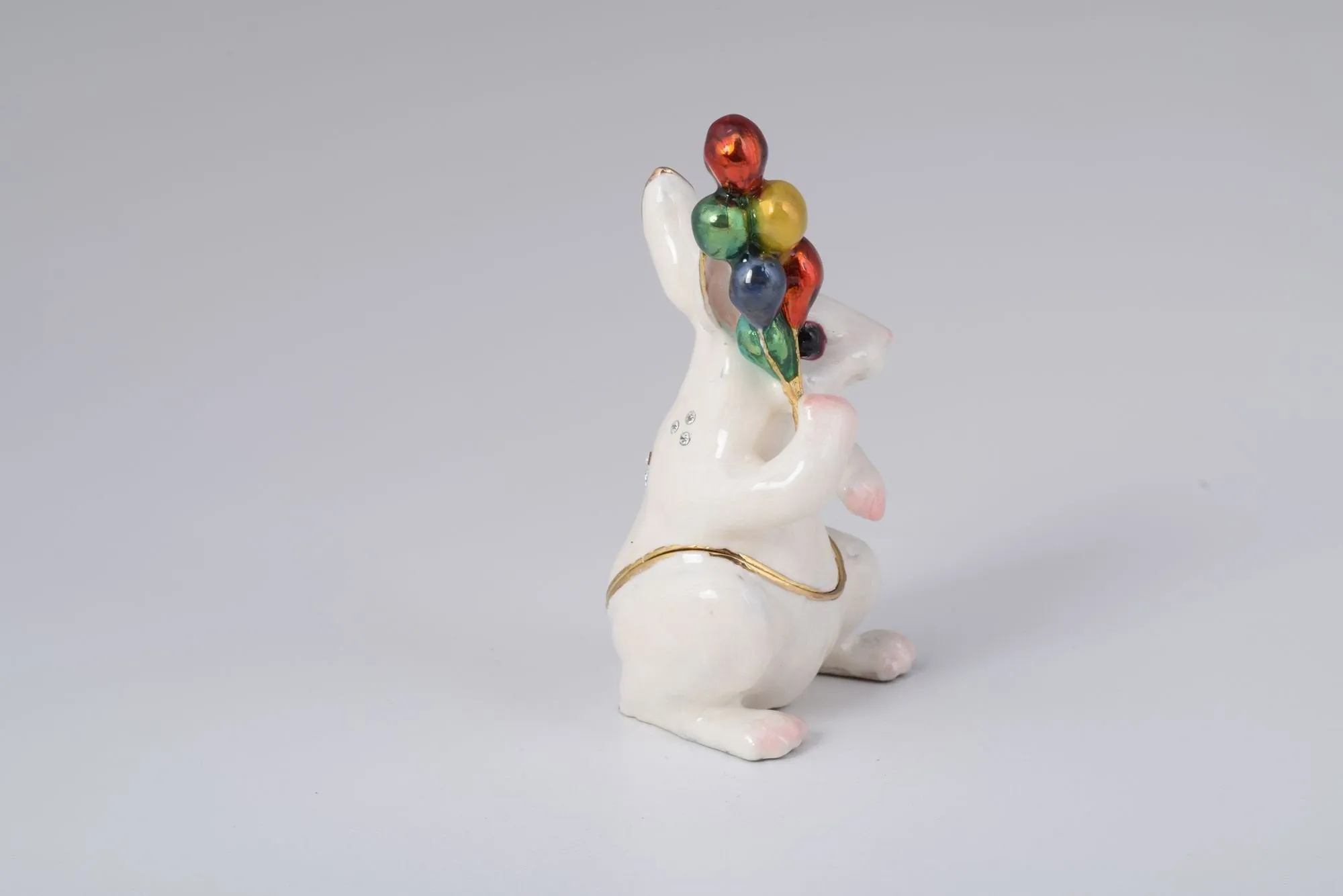 White Rabbit with Colorful Baloons
