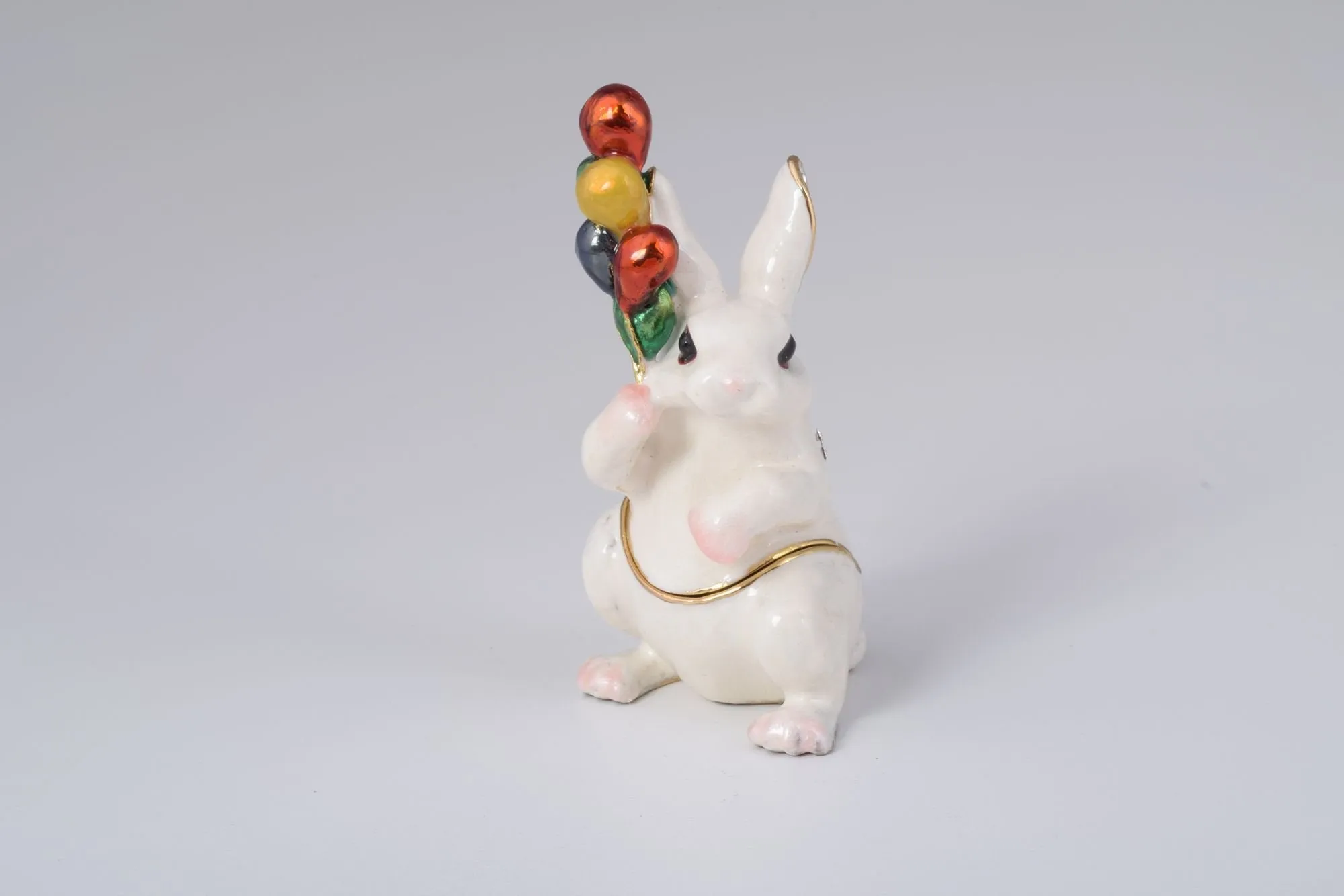 White Rabbit with Colorful Baloons
