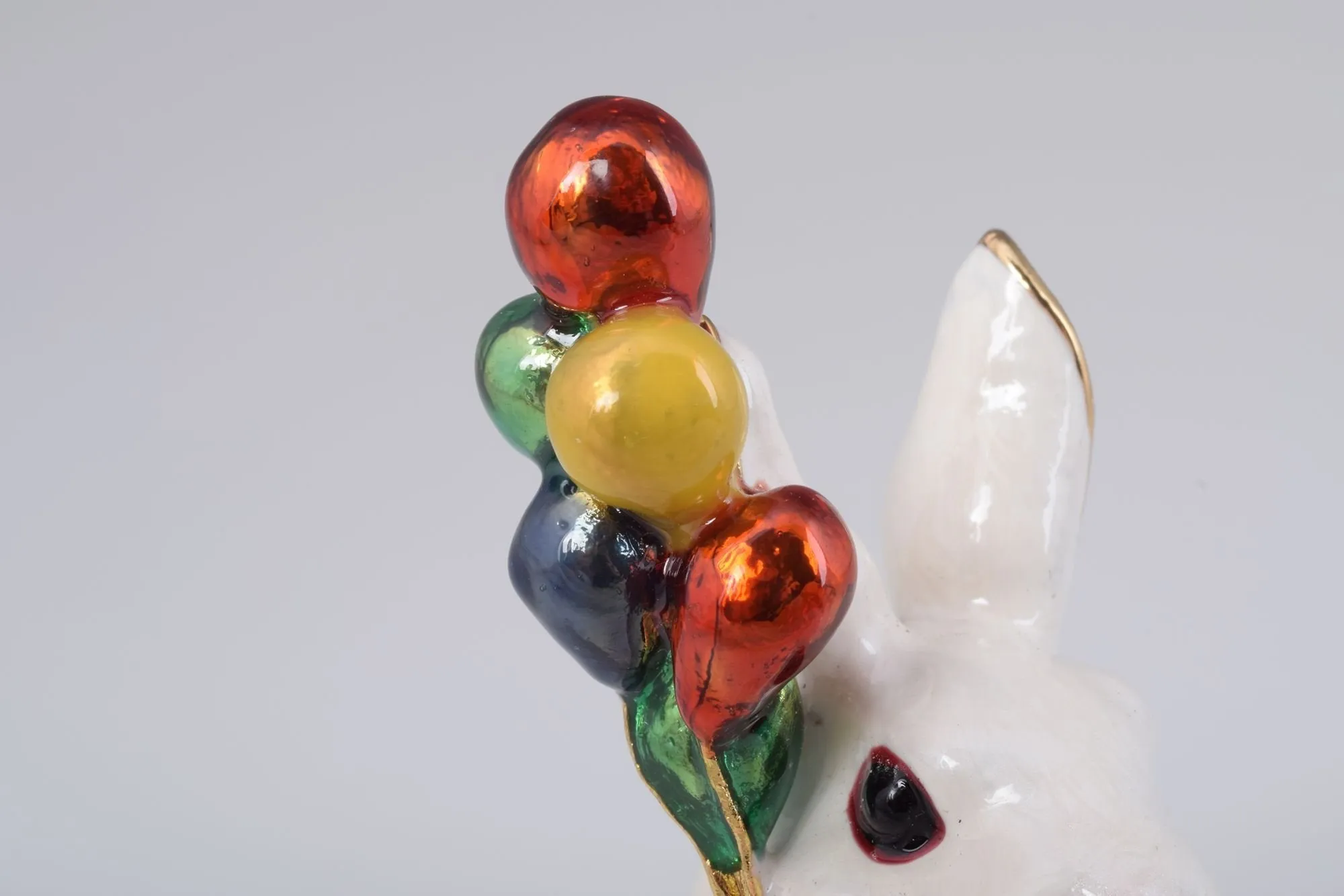 White Rabbit with Colorful Baloons