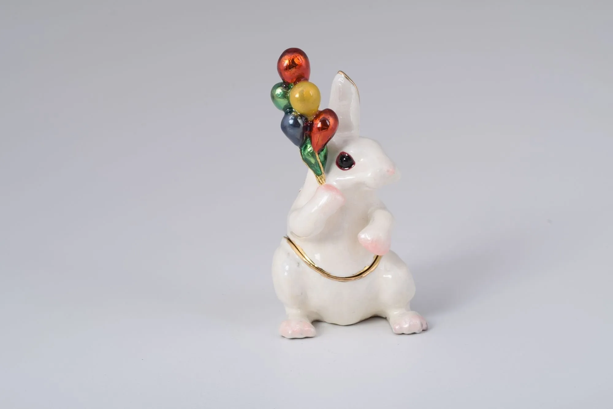 White Rabbit with Colorful Baloons