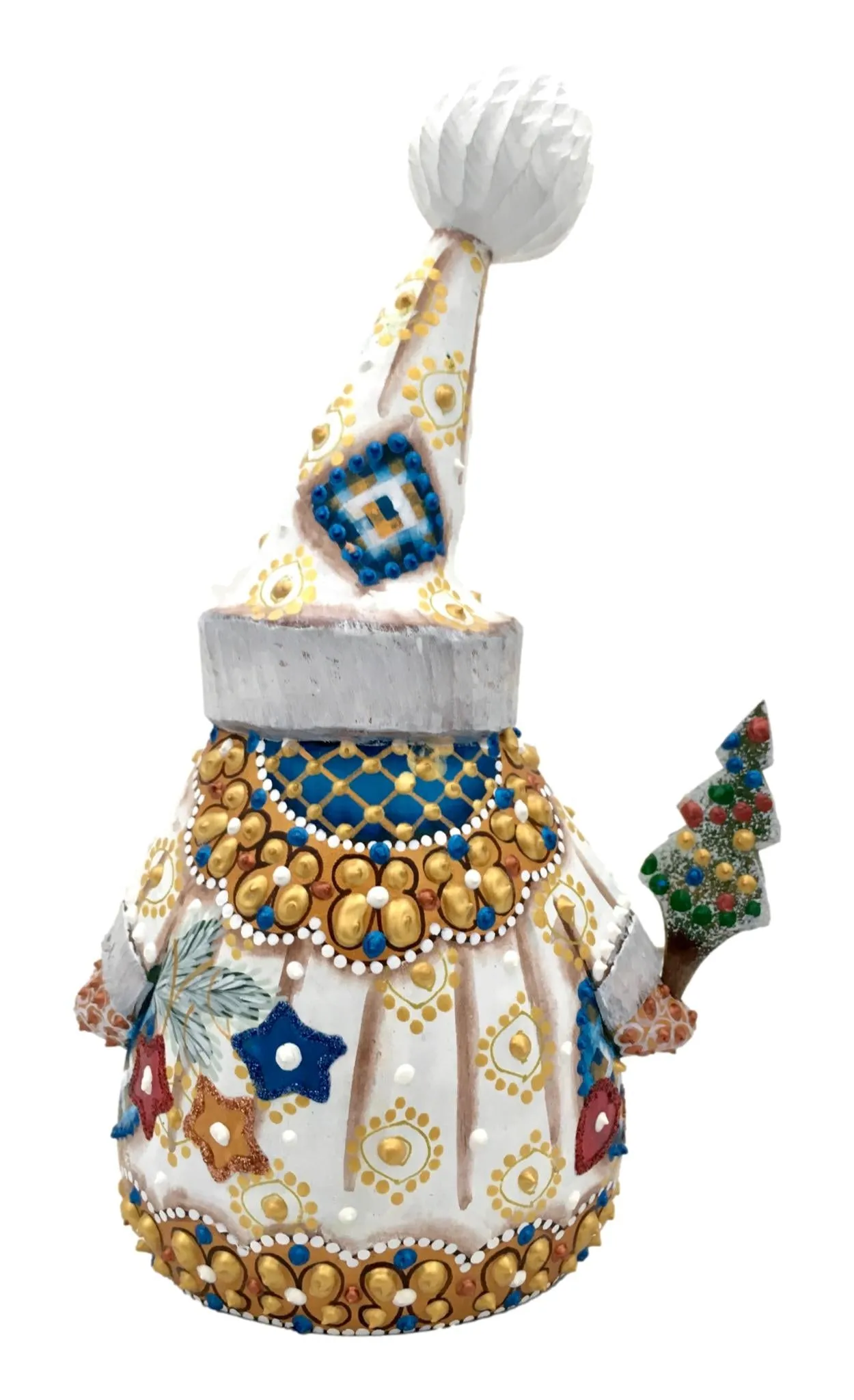 White Santa Wooden Figurine