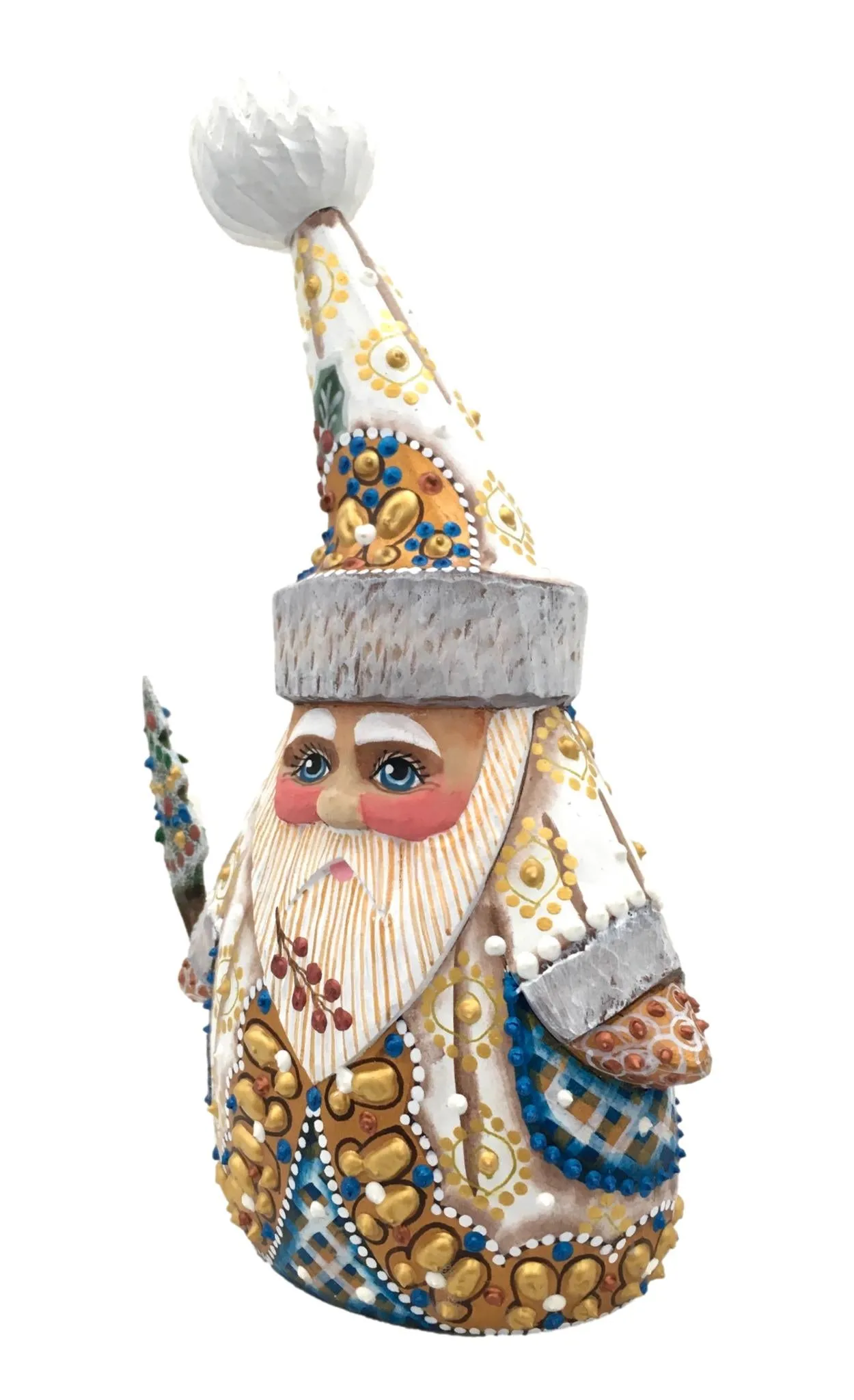 White Santa Wooden Figurine