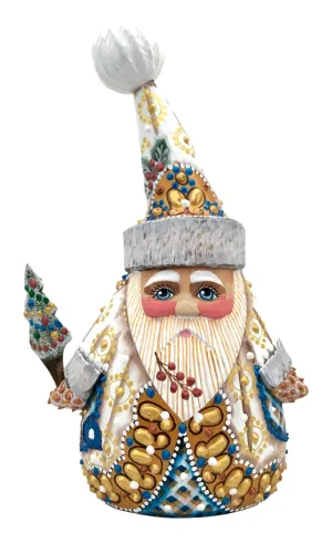 White Santa Wooden Figurine