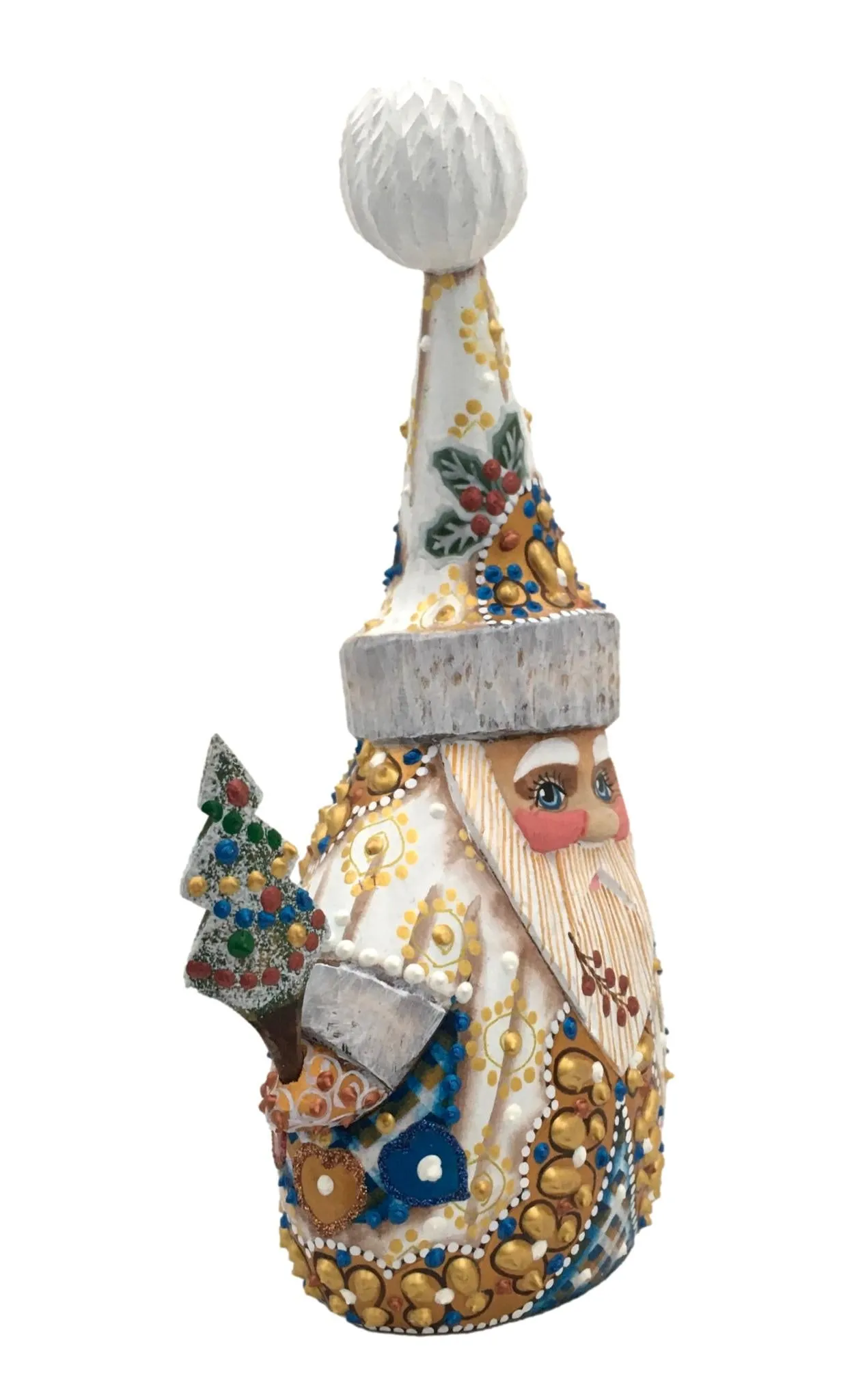 White Santa Wooden Figurine