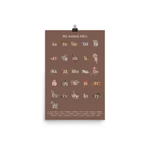 Wolfie's ABC educational poster | cocoa
