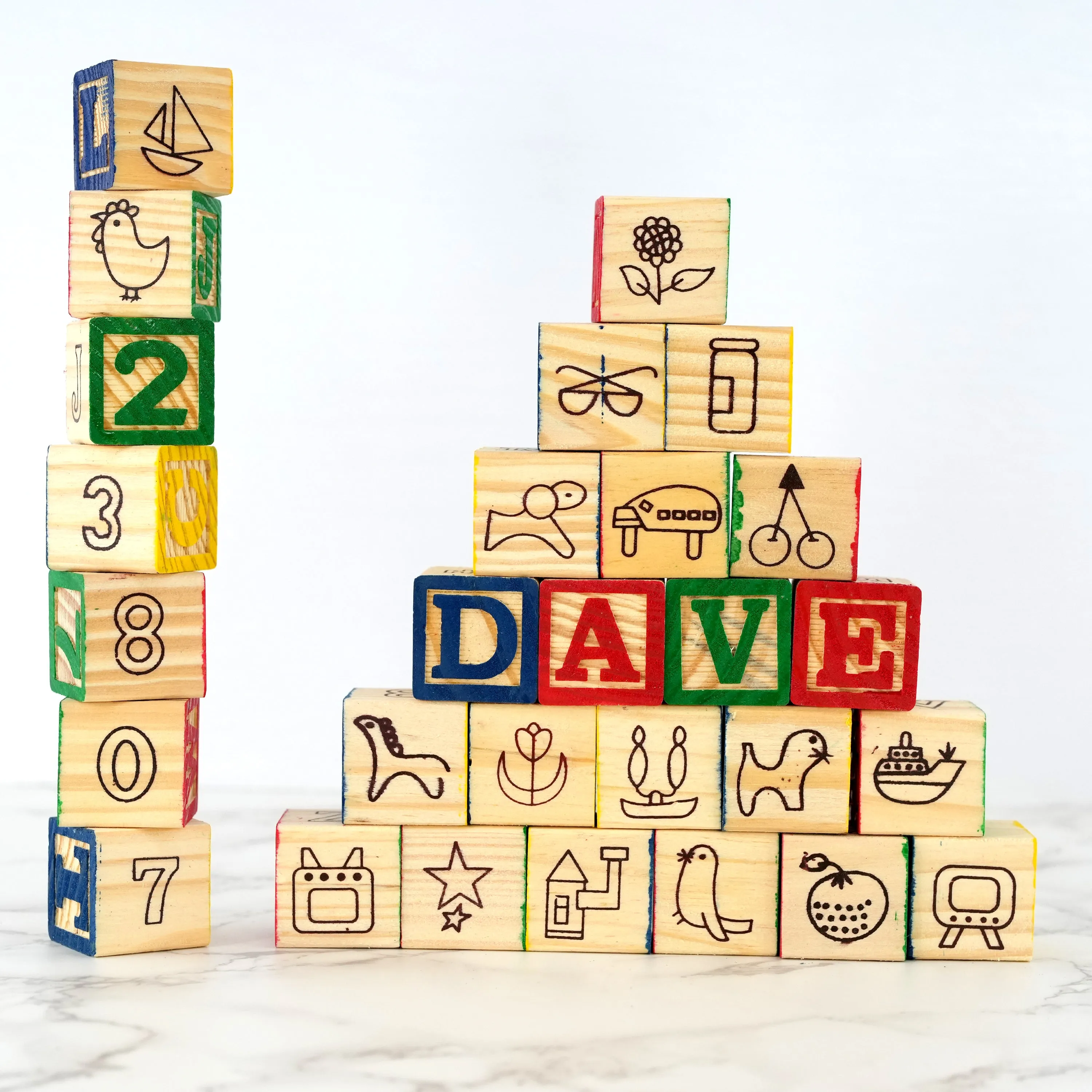 Wooden Block Set ABC 123 Number Block Set