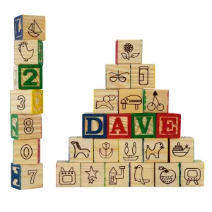 Wooden Block Set ABC 123 Number Block Set